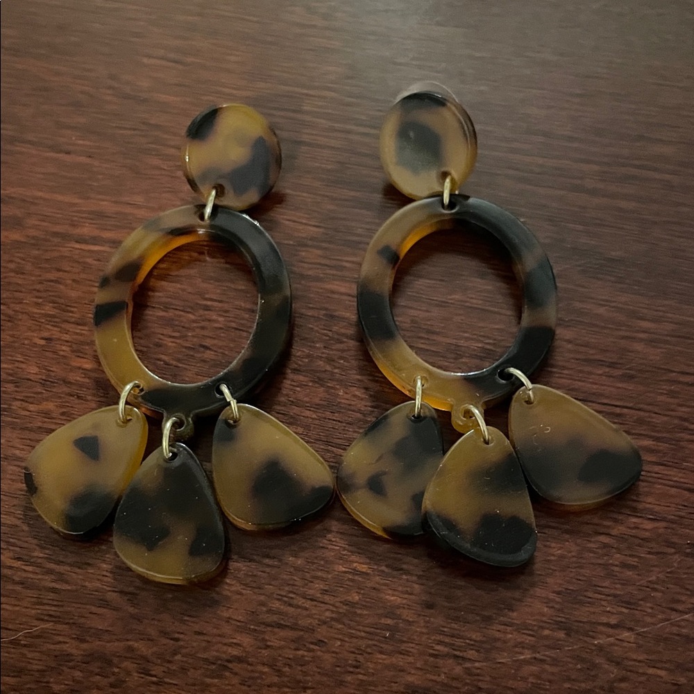 Tortoise Shell Dangle Earrings